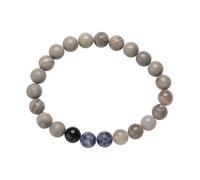Generisch Bracciale in silicone bianco Star Bracelet Eight Planets Natural Stone Bracelet Unisex Beaded Bracelet, 8 mm Natural Stone Tooth Fitness Bracciale, Taglia unica, Cristallo artificiale