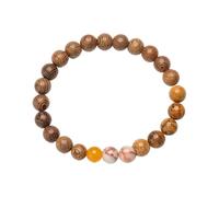 Generisch Bracciale in silicone bianco Star Bracelet Eight Planets Natural Stone Bracelet Unisex Beaded Bracelet, 8 mm Natural Stone Tooth Fitness Bracciale, Taglia unica, Cristallo artificiale