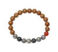Generisch Bracciale in silicone bianco Star Bracelet Eight Planets Natural Stone Bracelet Unisex Beaded Bracelet, 8 mm Natural Stone Tooth Fitness Bracciale, Taglia unica, Cristallo artificiale