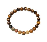 Generisch Bracciale in silicone bianco Star Bracelet Eight Planets Natural Stone Bracelet Unisex Beaded Bracelet, 8 mm Natural Stone Tooth Fitness Bracciale, Taglia unica, Cristallo artificiale