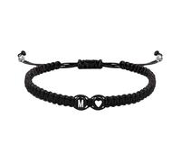 Generisch Bracciale iniziale da donna | Coppia di braccialetti con cuore | Bracciale iniziale regolabile da uomo | Bracelet Lettre Iniziale | Bracciale Iniziale Coppia | Pulsera de Iniciales | For
