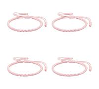 Generisch Bracciale Messaggio Bracciale Anelli Regolabile Woven Rope Knot Braccialetti per uomo donna Colori Naturale Acciaio Diversi Anelli, One Size*4, Nankan Wire
