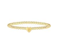 Generisch Bracciale oro lettera elastico braccialetto di perle oro gioielli gioielli regalo partner cinturino in pelle, Taglia unica, Metallo, Nessuna pietra preziosa