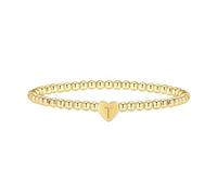 Generisch Bracciale oro lettera elastico braccialetto di perle oro gioielli gioielli regalo partner cinturino in pelle, Taglia unica, Metallo, Nessuna pietra preziosa