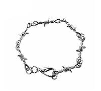 Generisch Bracciale per il malocchio gotico punk donna metallo uomo e filo spine bracciale, Taglia unica, Lega di acciaio, Nessuna pietra preziosa