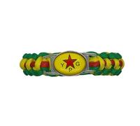Generisch Bracciale Rojava YPG, YPJ Kurdistan, bandiera curda, pelle, nero, tradizionale, patriottico, Mittelgroße, Pelle, Nessuna pietra preziosa
