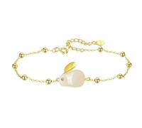 Generisch Bracciale rosa Bracciale San Valentino Anelli Pet Pendente Beaded Bracciale Anklet Gold Plated All Occasioni Holiday Easter Sister Bracciale Mm Perla Anelli, Taglia unica, Cristallo
