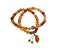 Generisch Braccialetti in pelle per uomo nero Good Key Jade Dainty Beads Bracelets Gold Jewelry For Women Her Him Father Mother Bracciale 22 cm, Taglia unica, Vetro, Nessuna pietra preziosa