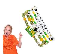 Generisch Braccialetti sportivi | Bracciale elastico di perle per uomo e donna | Ciondolo sportivo e gioielli da calcio, per padri, madri, allenatori, giochi scolastici ed eventi di team building
