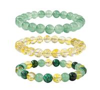 Generisch Braccialetti turchesi elastici con perle | Bracciale in pietra naturale per prosperità, per mamma, fidanzata, fidanzata, viaggi, yoga, meditazione