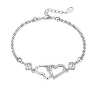 Generisch Braccialetto con ciondolo a forma di cuore bianco naturale, simbolizzante Love And Harmony An Elegant Accessory To Brighten Your Day, Taglia unica, lega di zinco, Nessuna pietra preziosa