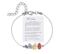 Generisch Braccialetto con segno zodiacale, regalo di compleanno, gemelli, leone, sagittario, regali, cavigliera, regalo di segno zodiacale, bracciale in pietra naturale per donne plus size, Taglia
