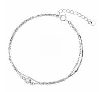 Generisch Braccialetto con sistema solare, in argento Sterling 925, con ancora, multistrato, per donne, Satellite Star Circle Butterfly Teardrop ovale disk layered Anklet Beach Jewelry, Taglia unica