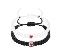 Generisch Braccialetto da donna con anelli per donna in acciaio per coppia d'amore e bracciale con vari messaggi gioielli (B, One Size)