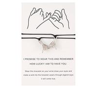 Generisch Bracciali da uomo per coppie, migliore amica, braccialetto dell'amicizia, mamma, figlia, ragazza, lui, la sua fidanzata, amico braccialetto per pietre curative, Taglia unica, Nylon, Nessuna