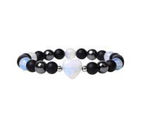Generisch Bracciali Messaggi Con Perline Gioielli Cuore Charms Bangles Stone With Pearls Beads Bracciale Colori Ciondoli Amanti Anelli, Taglia unica, Plastica