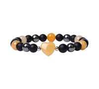 Generisch Bracciali Messaggi Con Perline Gioielli Cuore Charms Bangles Stone With Pearls Beads Bracciale Colori Ciondoli Amanti Anelli, Taglia unica, Plastica