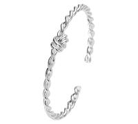 Generisch Bracelets Silver Bangle Bracelet Adjustable Jewelry Fashion Simple Open Bangles Cuff Jewelry For Women Mom Wife Mothers Day Valentine Cinturino in pelle, Taglia unica, Rame, Nessuna pietra