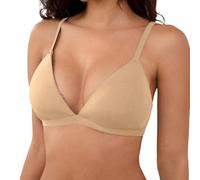 Generisch Bralette a triangolo senza stiratura, sfoderata, senza cuciture, senza ferretto, comodo reggiseno non imbottito per l'uso quotidiano, beige., S