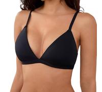 Generisch Bralette a triangolo senza stiratura, sfoderata, senza cuciture, senza ferretto, comodo reggiseno non imbottito per l'uso quotidiano, Nero , S