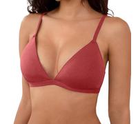 Generisch Bralette a triangolo senza stiratura, sfoderata, senza cuciture, senza ferretto, comodo reggiseno non imbottito per l'uso quotidiano, Rosso anguria., S