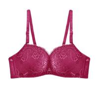 Generisch Bralette Reggiseno da donna push up con chiusura frontale, reggiseno in pizzo, morbido, senza cuciture, tinta unita, elegante, senza cuciture, con bottone automatico, seni, tenuta forte