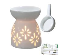 Generisch Bruciatore a olio classico - bruciatore a cera | ceramica - portacandela - bruciatore a olio | bianco non residente | motivo a stella, in ceramica - bruciatore diversi - Warm - A