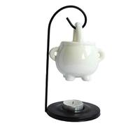 Generisch Bruciatore a per Caldaia - Hanging Heiden Cauldron | bruciatore a Olio | Luce brucia Olio | Spooky Halloween Nero con Manico in Ceramica Cauldronn diffusore per Decorazioni per