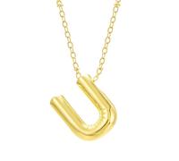 Generisch Bubble Letter Necklace Gold Initial Necklaces For Women Trendy Chunky Charm Pendant Jewelry Birthday Teen Her Mom Grandma Wife Sister Collane Ragazze, lega di zinco, Senza Gemstone