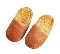 Generisch Bun Autumn Home - Pantofole invernali per il pane da donna, in feltro, con memory foam, in pelliccia di agnello, marrone, Medium