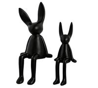 Generisch Bunny Rabbit Decor, decorazione coniglietto pasquale - 2 statuette festive a forma di coniglio sedute da tavolo, casa e camera da