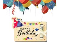 Generisch Buon regalo di compleanno, porta soldi di compleanno per contanti | decorazione porta carte in legno - porta denaro, decorazione di compleanno per bambini, adulti, amici