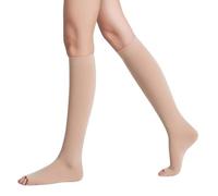 Generisch Business Uomini pizzo e compressione graduata, alta pressione, calze al ginocchio da donna di alta qualità, senza dita, calze di sostegno, tubo circolatorio, calze giallo, cachi, L