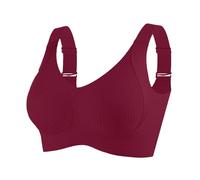 Generisch Bustier - Set di reggiseni sportivi da donna, comodi, a coste, senza stiratura, regolabile, imbottiti, per tutti i giorni, Colore: rosso, 3XL