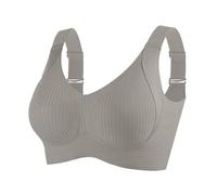 Generisch Bustier - Set di reggiseni sportivi da donna, comodi, a coste, senza stiratura, regolabile, imbottiti, per tutti i giorni, caffè, 4XL