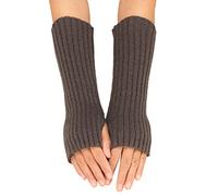 Generisch Caldi guanti a mezze dita da donna, invernali, con design a righe lunghe, in lana, multicolore, effetto vernice normale