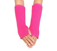 Generisch Caldi guanti a mezze dita da donna, invernali, con design a righe lunghe, in lana, multicolore, effetto vernice normale