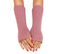 Generisch Caldi guanti a mezze dita da donna, invernali, con design a righe lunghe, in lana, multicolore, effetto vernice normale