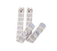 Generisch Caldo rosso corallo calzini per le donne sopra il ginocchio addensare fazzoletto calze calze nere uomo 39-42 business, grigio., Taglia unica