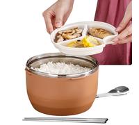 Generisch Caldo - scalda alimenti con posate, contenitore a prova di perdite, per insalate, lavoro, scuola, campeggio, attività all'aperto
