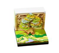 Generisch Calendario 3D con orologio 2026, a forma di casa sull'albero per l'inaugurazione della casa, blocco note in scultura di carta con note adesive, decorazione creativa da scrivania per ufficio