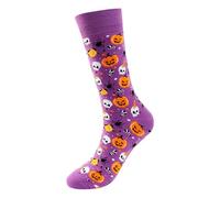 Generisch Calze Dirndl bianche Novelty Halloween Pumpkin Bat Socks Long Cotton Socks Caso Stocking Happy Halloween For Adult Men Women Calze Bastone di zucchero, bianco, Taglia unica
