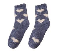 Generisch Calze in pile rosso corallo da donna con stampa a cuore, colorate, leggere, in cotone, da uomo, 20 paia, a, Taglia unica