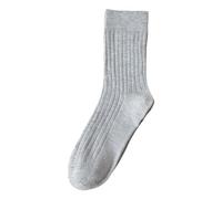 Generisch Calze invernali calde con motivo alla moda, per uomo e donna, tinta unita, comode, spesse, morbide, lunghe, comode da indossare, resistenti per l'uso quotidiano, grigio., Taglia unica