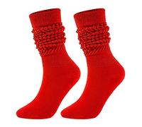 Generisch Calzini a tubetto medio alto Bubble Calzini alla moda e versatili Calzini da uomo e da donna nello stesso stile Coscia Calze alte, Colore: rosso, Taglia unica