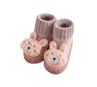 Generisch Calzini invernali per bambini, per bambini, antiscivolo, per interni, per bambini, scarpe sportive e comode, a forma di peluche, Lilla, 22 EU