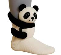 Generisch Calzini morbidi da donna, invernali, spessi, caldi, per la casa, in maglia 3D, con animali, morbidi, per il sonno, per ragazze, panda, Taglia unica