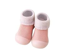 Generisch Calzini per bambini e bambine, in pile, antiscivolo, per prewalker, Colore: rosa., 23