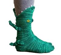 Generisch Calzini termici da donna, in maglia 3D, con animali, morbidi, invernali, da donna, per la casa, per la casa, per le ragazze, per il regalo di Natale, coccodrillo, Taglia unica