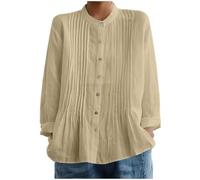 Generisch Camicetta da donna: camicia classica per il tempo libero con stile fluido versatile per l'uso quotidiano, offre leggerezza e vestibilità comoda nelle giornate estive, beige., L